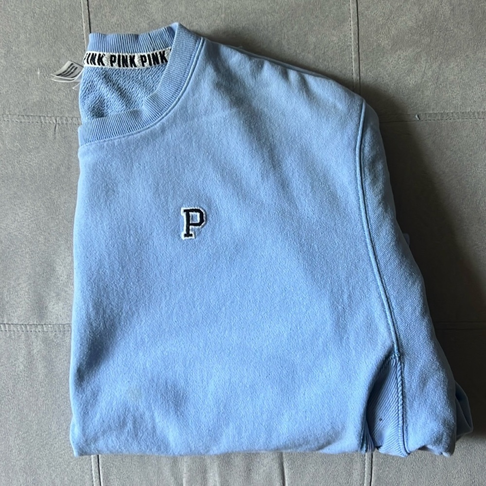 Light Blue Pink Crewneck